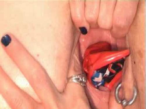 Crazy webcam giant with hot piercing and gaping vagina