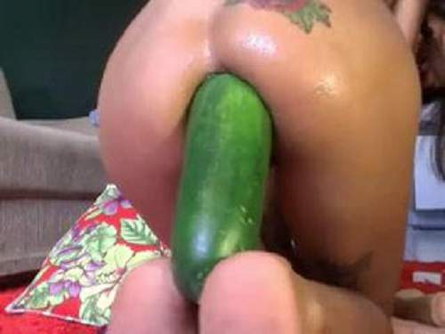 500px x 375px - Colossal cucumber anal penetration webcam girl | Amateur ...