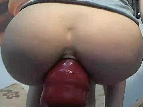 Webcam brunette really epic dildo anal and big rosebutt