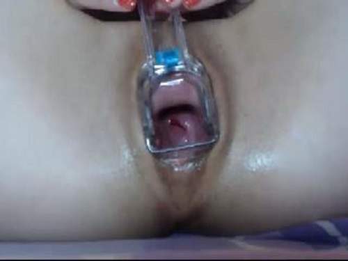 Really rare webcam russian girl speculum pussy close up