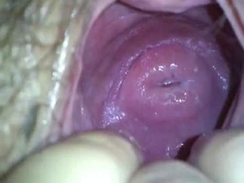 Very close hairy japanese wife show urethra and uterus
