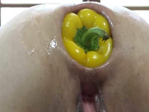 huge pepper insertion in anus gape,huge anal gaping close up,depraved whore stretched her ass,anus stretching very closeup,asshole gape,pepper insertion in anus,japanese girl with huge gape