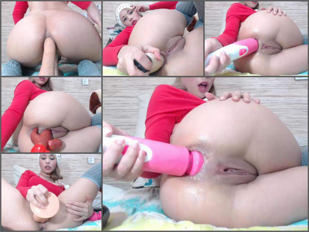 Young V Inserts Deflated Toy Ball, Then Has It Inflated Fully In Her Vagina