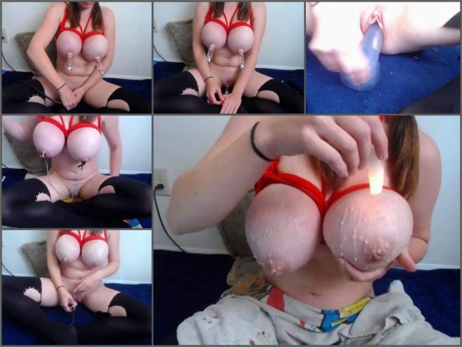 busty milf dildo fuck,bondage tits,nipples pump,big tits pump,breasts bondage