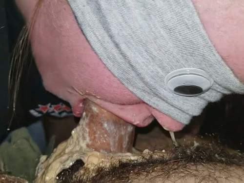 Crazy blindfold wife amazing POV vomit porn very closeup