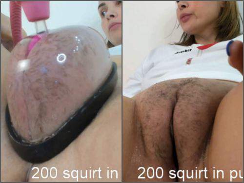 Russian large labia queen only_julia self pussy pump