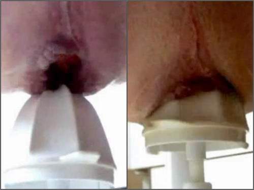 Rare amateur xxx – male driller gaping hole with juicer