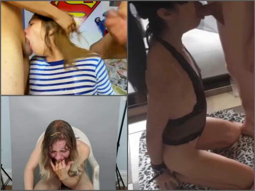 Amateur rough deepthroat fuck compilation with hot camgirls