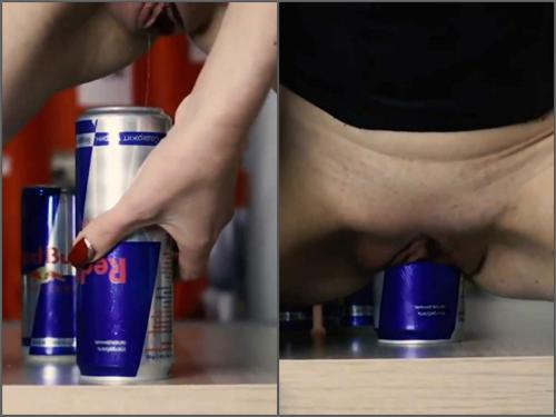 500px x 375px - Big Bottle Porn | Russian Blonde Wife Very Closeup Rides On A Redbull Tin