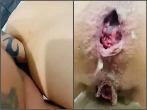 Husband POV ruined anal rosebutt his wife during double anal