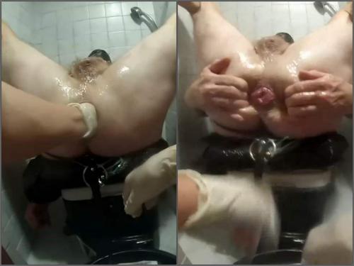 Submissive Husband Nasty Cuckold Trainee is Double Fisted Domination