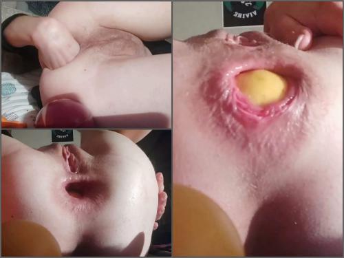 Full HD Webcam girl try many different balls deep anal